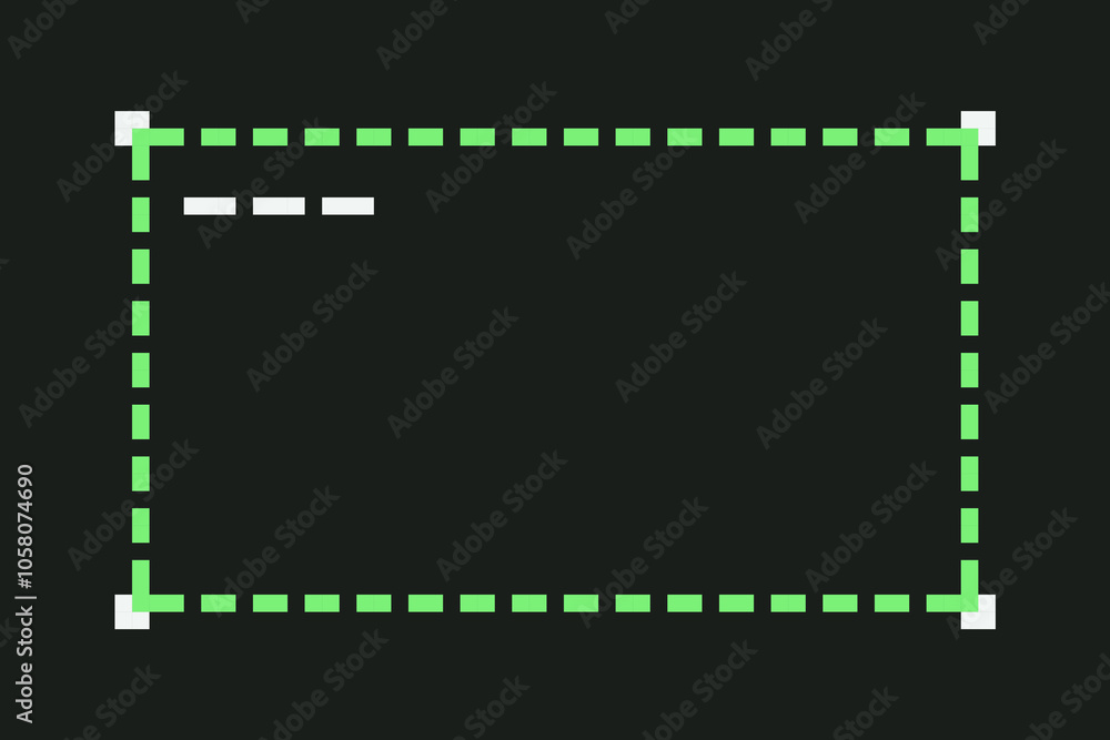Pixel Art Retro Selected Area Frame, Text Window Pixel Art Retro Selected Area Frame, Text Window