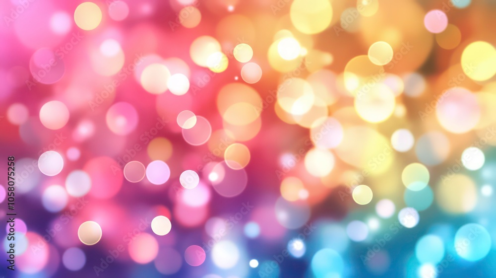 Abstract colorful bokeh background with pink, yellow, and blue out of focus lights. Abstract colorful bokeh background with pink, yellow, and blue out of focus lights.