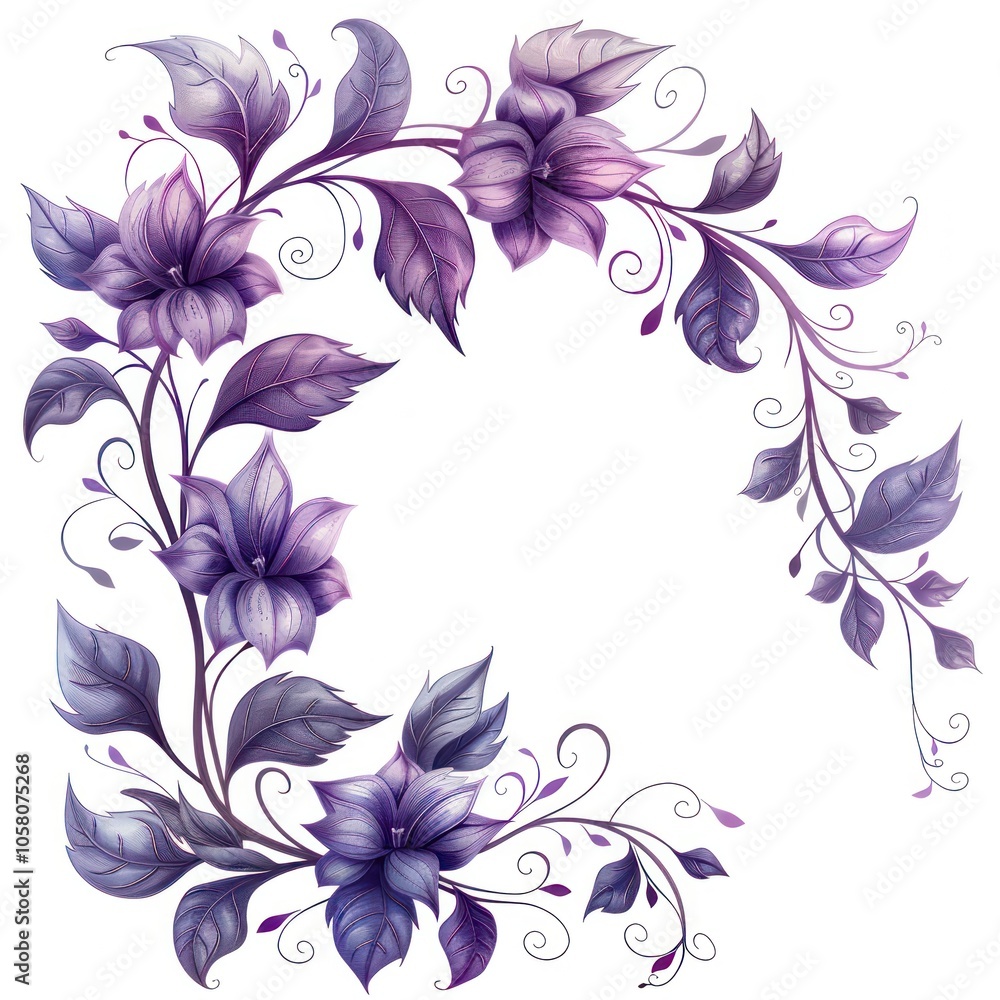 Purple Floral Corner Design Purple Floral Corner Design