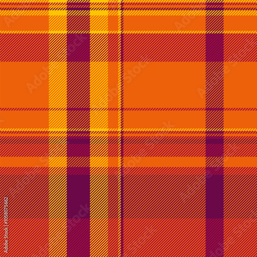 Complexity check seamless plaid, postcard vector fabric textile. Row background tartan texture pattern in bright and red colors.