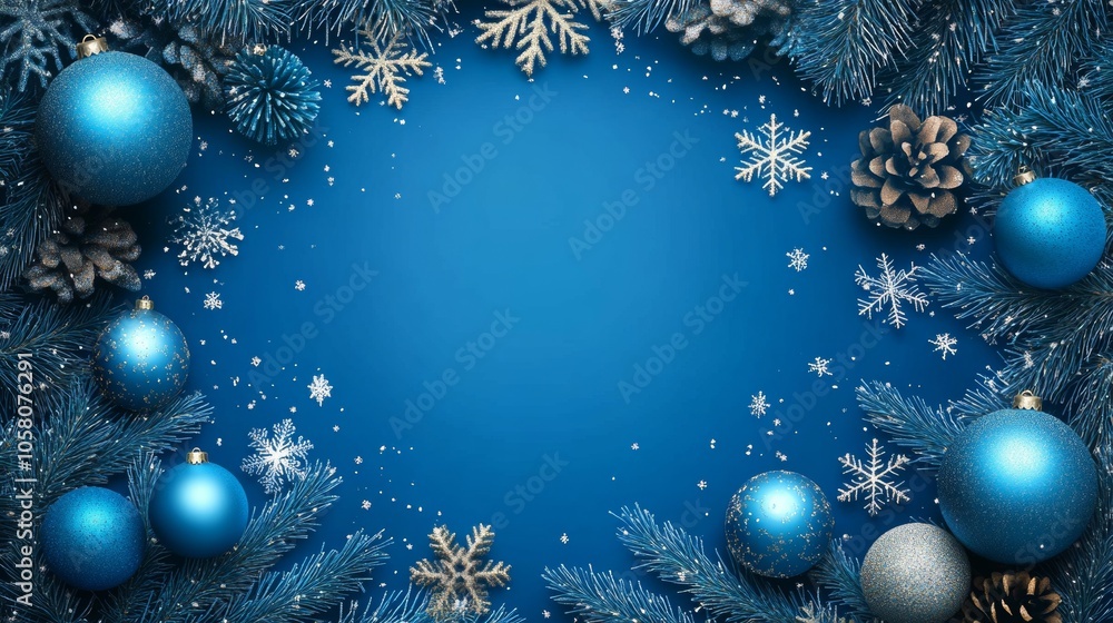 blue Christmas ornament WITH copy space in the center blue Christmas ornament WITH copy space in the center