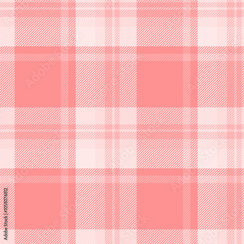 Ornament check seamless texture, us background fabric pattern. Checker vector textile plaid tartan in light and red colors.