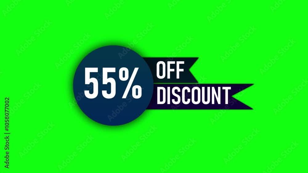 55% off discount animation white green screen background 55% off discount animation white green screen background