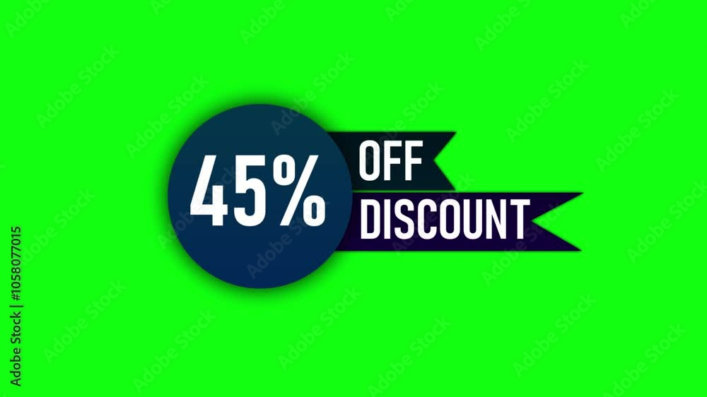 45% off discount animation white green screen background 45% off discount animation white green screen background