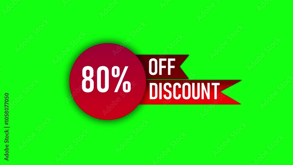 80% off discount animation white green screen background 80% off discount animation white green screen background
