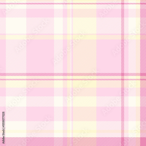 Xmas seamless tartan fabric, wear texture background textile. Fibrous vector check pattern plaid in light and ivory colors.