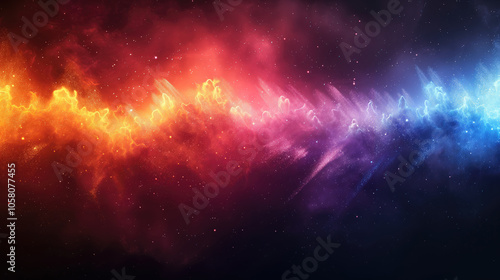 Dreamy nebula landscape with fiery accents