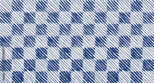 Abstract Simple geometric checker, hand drawn ink, brush line pattern, crafted minimal graphic, weaving, basketry, wood carving style, experimental shapes and weights combination good for textile, 