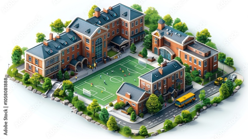 Naklejka premium Aerial View of a School Campus