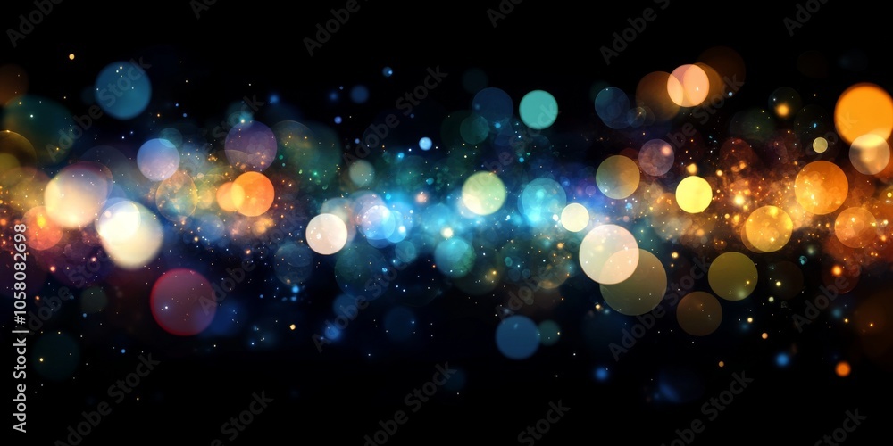 Enchanting multicolored bokeh lights on black background, vibrant and magical for design projects, with colorful light spheres creating depth and atmosphere. Enchanting multicolored bokeh lights on black background, vibrant and magical for design projects, with colorful light spheres creating depth and atmosphere.