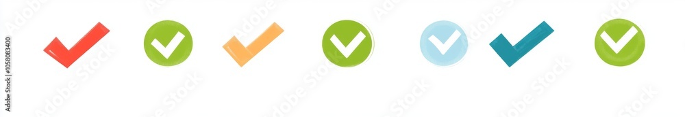 Checkmark icon set featuring simple, clean designs on a white background, perfect for web design and graphic arts with high-resolution clarity and minimalistic style. Checkmark icon set featuring simple, clean designs on a white background, perfect for web design and graphic arts with high-resolution clarity and minimalistic style.