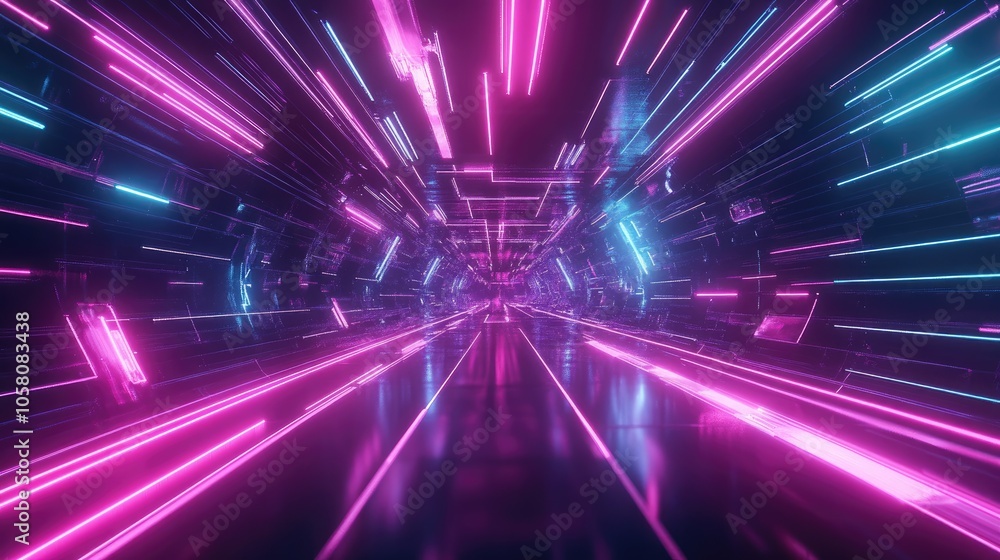 Beautiful futuristic background with interconnected lines and neon shapes, symbolizing digital innovation Beautiful futuristic background with interconnected lines and neon shapes, symbolizing digital innovation