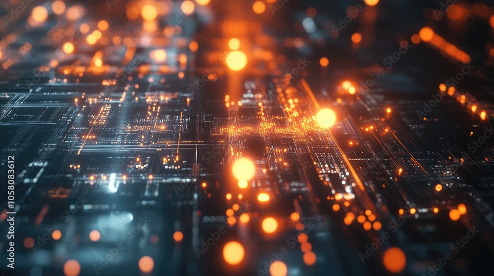 Futuristic digital tech background with glowing circuits and abstract shapes, symbolizing innovation and modernity Futuristic digital tech background with glowing circuits and abstract shapes, symbolizing innovation and modernity