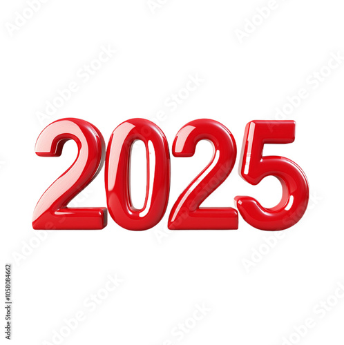 Happy New Year 2025 Transparent Background