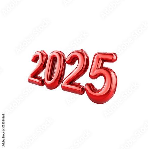 Happy New Year 2025 Transparent Background
