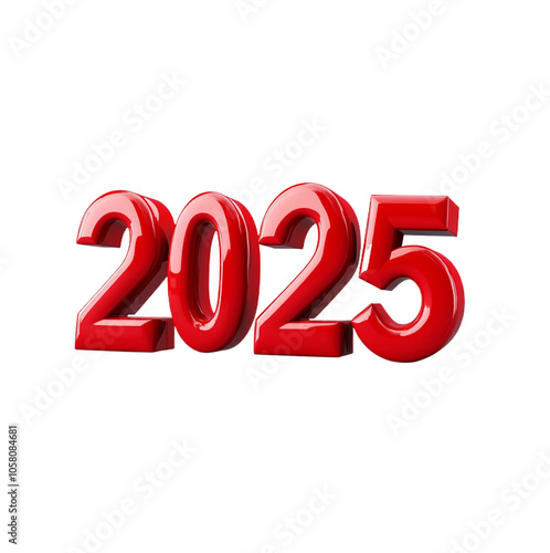 Happy New Year 2025 Transparent Background
