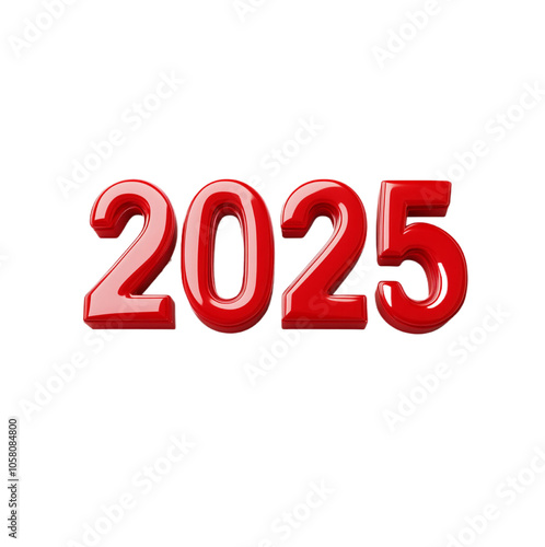 Happy New Year 2025 Transparent Background