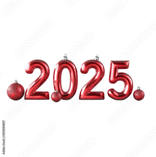 Happy New Year 2025 Transparent Background