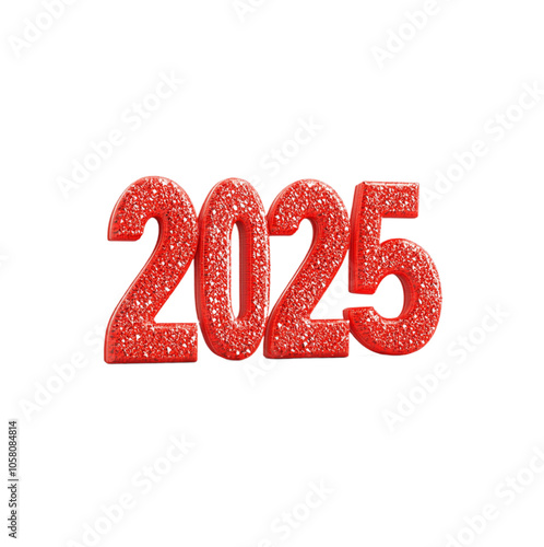 Happy New Year 2025 Transparent Background