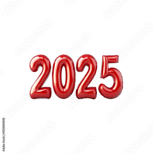 Happy New Year 2025 Transparent Background
