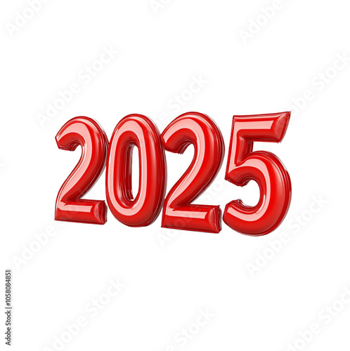 Happy New Year 2025 Transparent Background