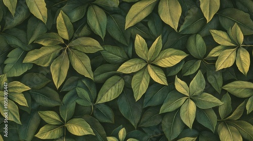 Lush Greenery with Diverse Leaf Patterns and Textures