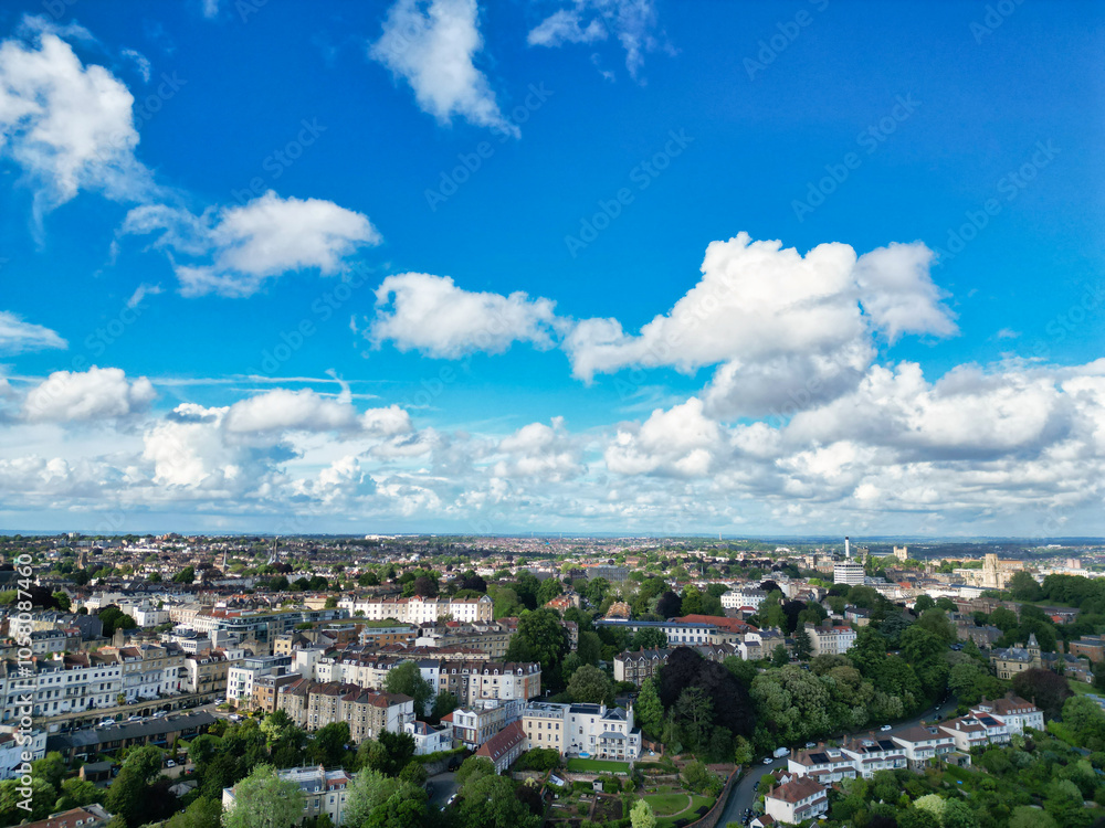 Aerial View of Buildings at Hotwells Central Bristol City of Southwest of England, Great Britain. High Angle Footage Was Captured with Drone's Camera from Medium High Altitude on May 27th, 2024. Aerial View of Buildings at Hotwells Central Bristol City of Southwest of England, Great Britain. High Angle Footage Was Captured with Drone's Camera from Medium High Altitude on May 27th, 2024.