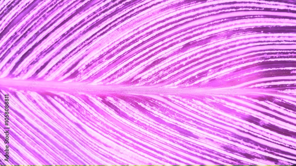 Canna green leaf pattern background. Botanical texture in stripes.in the garden