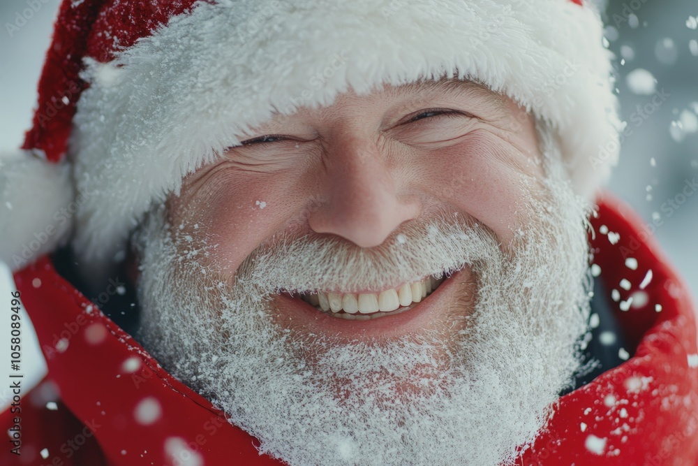 Santa Claus with radiant smile and snowy beard embodying warmth joy and festive charm in a cheerful outdoor winter setting filled with holiday magic and Christmas spirit Santa Claus with radiant smile and snowy beard embodying warmth joy and festive charm in a cheerful outdoor winter setting filled with holiday magic and Christmas spirit