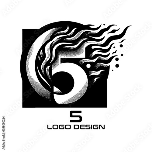 5 Number Vector Logo Design