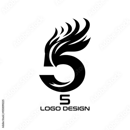 5 Number Vector Logo Design