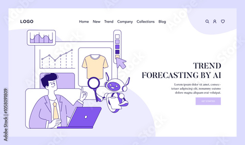 Ai Stylist. Flat Vector Illustration