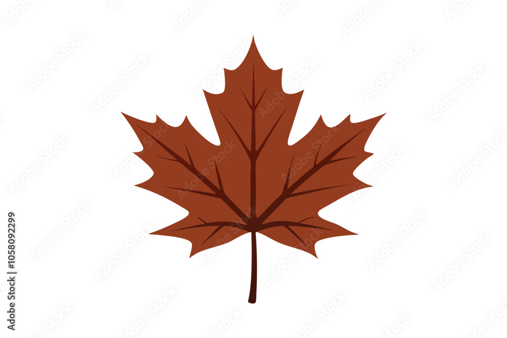 Fototapeta premium Autumn Maple Leaf Vector Illustration: Vibrant Seasonal Foliage Isolated on White Background for Rustic and Natural Design
