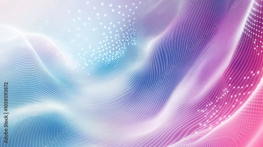 Abstract Blue and Pink Gradient with Wavy Lines and Glowing Dots - Digital Background Texture. Abstract Blue and Pink Gradient with Wavy Lines and Glowing Dots - Digital Background Texture.