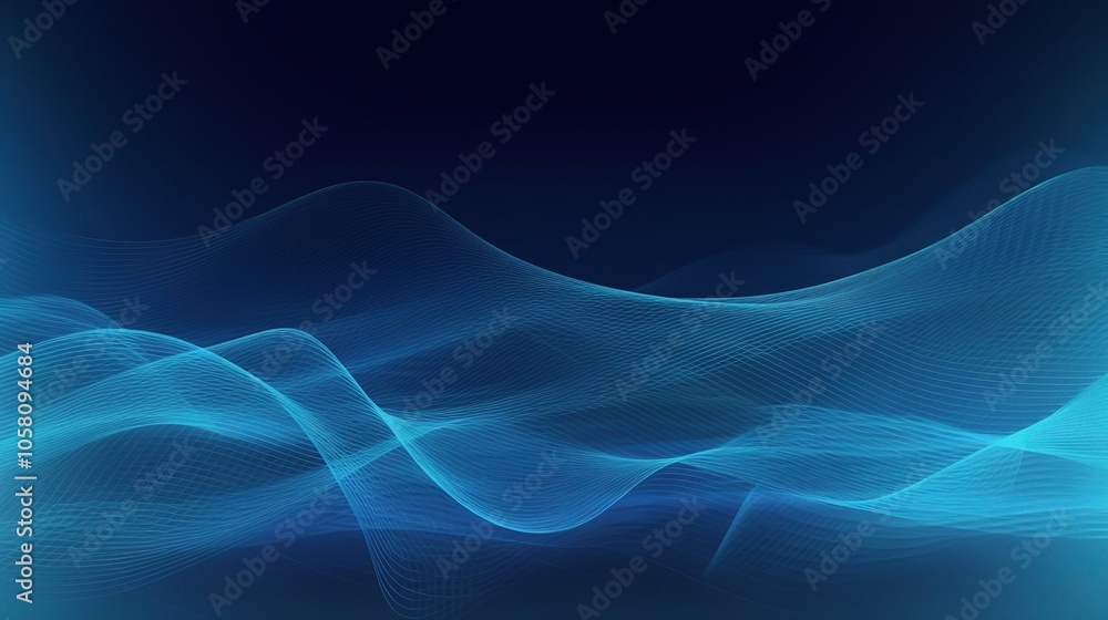 Abstract 3D Waves in Blue Tones Abstract 3D Waves in Blue Tones