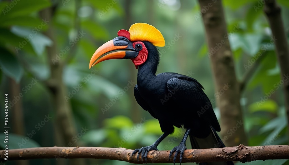 Fototapeta premium Vibrant tropical bird in its natural habitat