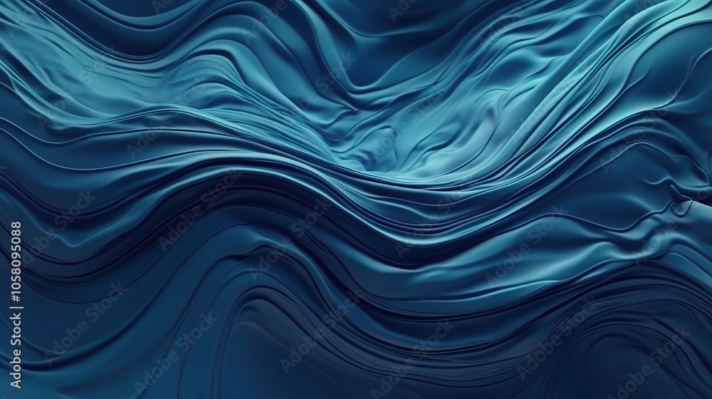 Abstract Flowing Blue Waves in 3D Design Abstract Flowing Blue Waves in 3D Design