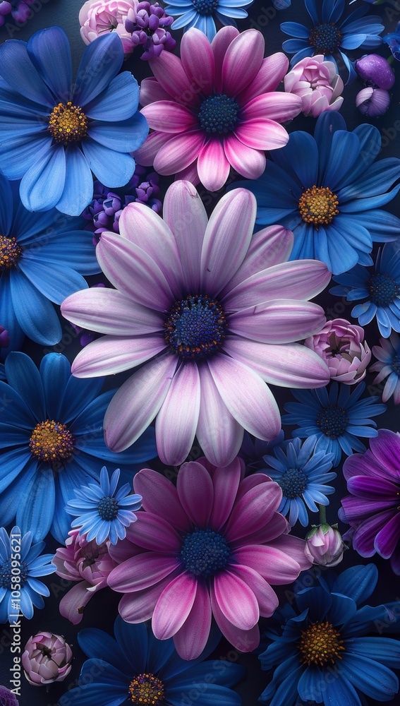 Floral Arrangement with Blue and Purple Flowers Floral Arrangement with Blue and Purple Flowers