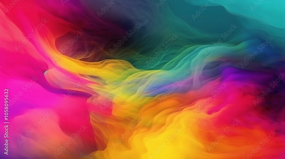 Vibrant 3D Abstract Colors in Flowing Motion Vibrant 3D Abstract Colors in Flowing Motion