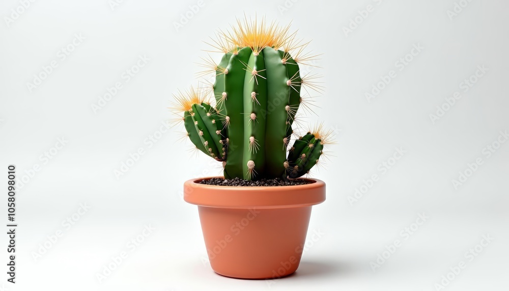 Vibrant Cactus in Orange Pot Vibrant Cactus in Orange Pot