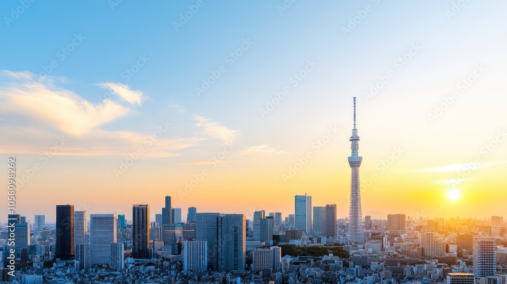 Fototapeta premium The vibrant skyline features illuminated buildings and GPS markers, showcasing advanced location technology in an urban setting