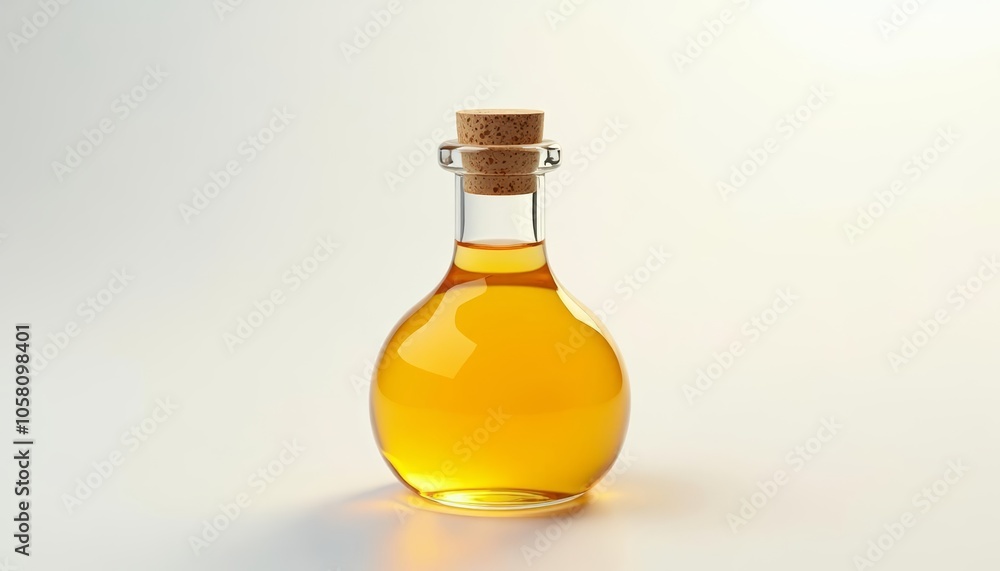 Golden elixir in a glass bottle Golden elixir in a glass bottle