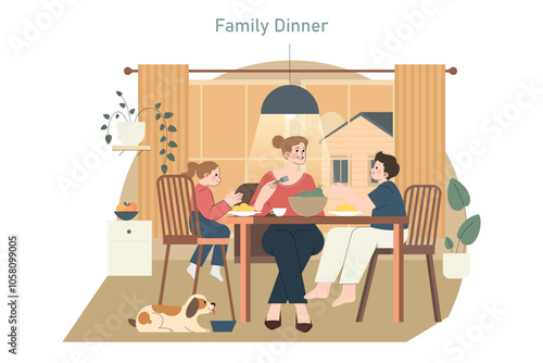 A day in the life of a medical professional. Flat Vector Illustration