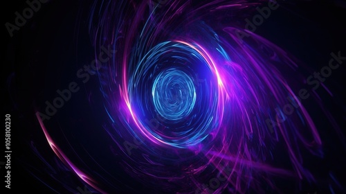 Abstract 3D Swirl of Colorful Light Patterns