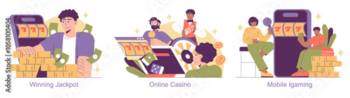 Igaming. Flat Vector Illustration