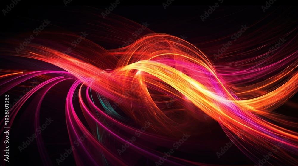 Vibrant Abstract Flowing Light Waves in 3D Style Vibrant Abstract Flowing Light Waves in 3D Style