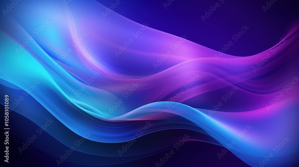 Vibrant Abstract 3D Waves in Blue and Purple Hues Vibrant Abstract 3D Waves in Blue and Purple Hues