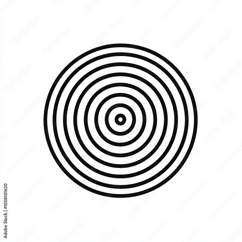 Concentric circles illustrate a shooting range target, designed clearly in black and white, suitable for use in instructional and informational contexts, icon Concentric circles illustrate a shooting range target, designed clearly in black and white, suitable for use in instructional and informational contexts, icon