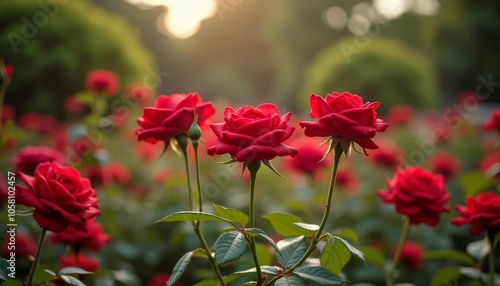  Blooming beauty in a field of red roses