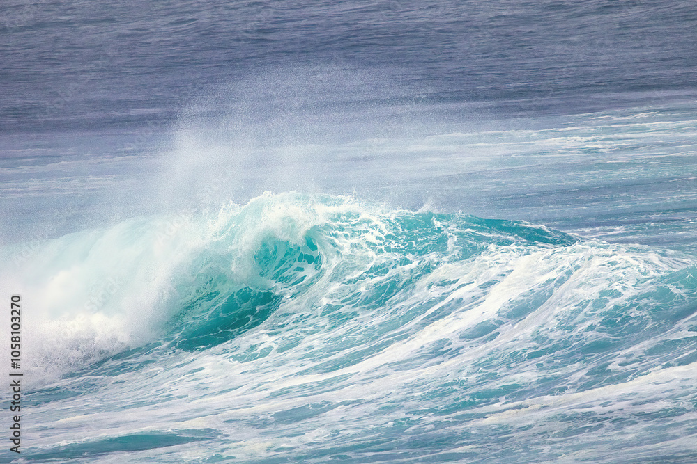 Playful white caps dancing over breaking waves on Maui. Playful white caps dancing over breaking waves on Maui.